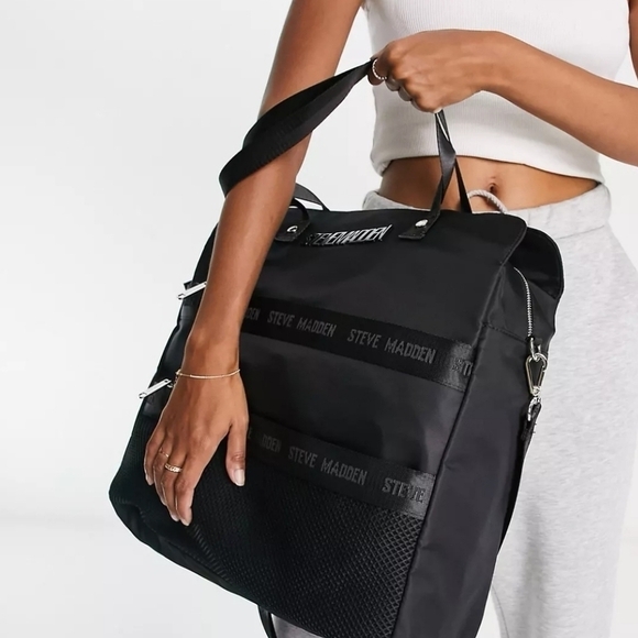 Sold out Steve Madden large tote bag black versatile long / shirt straps - Picture 2 of 10